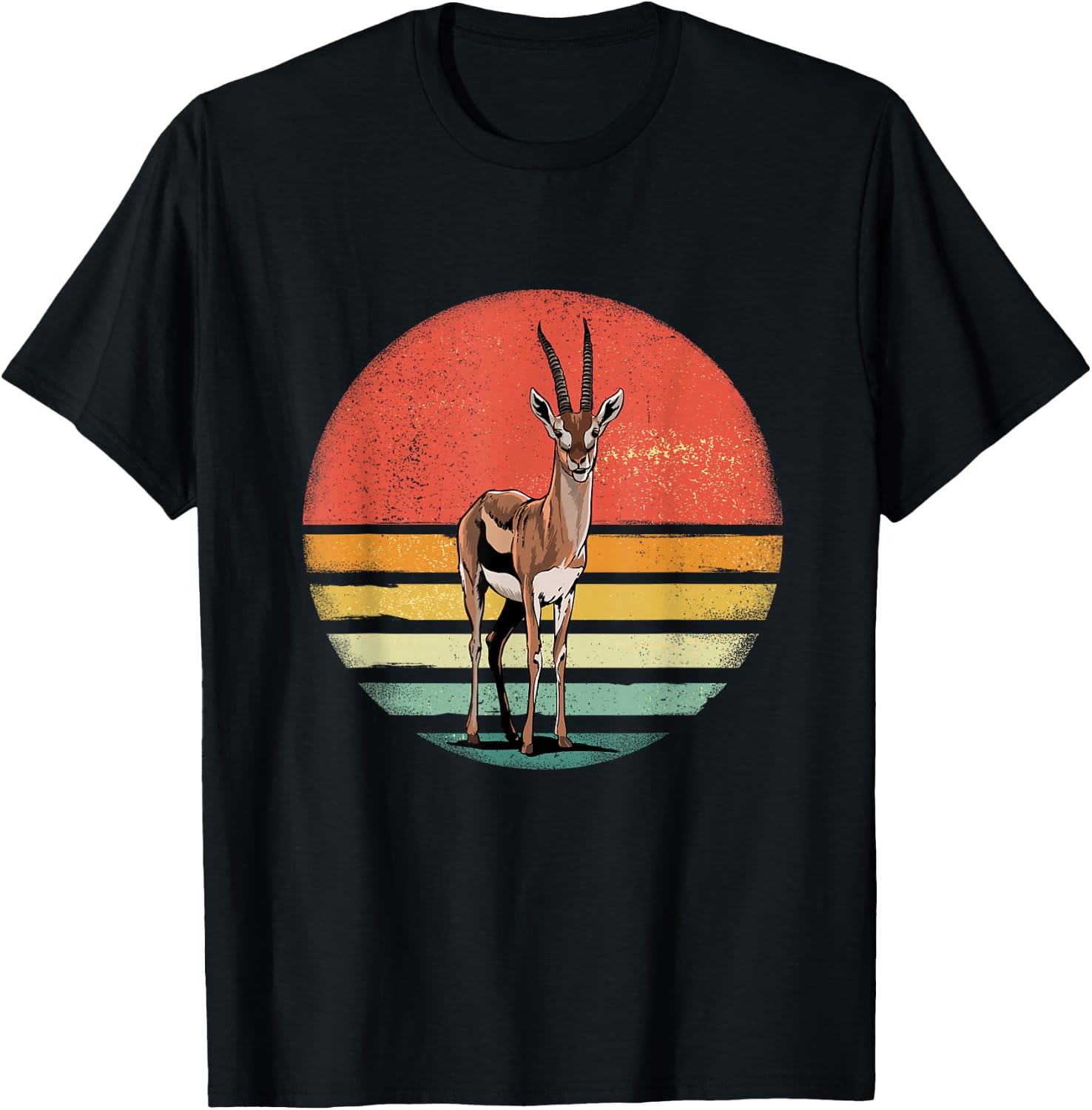 Retro Vintage Gazelle Animal - Gazelle Lover T-Shirt - T-Shirt | Black