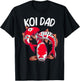 Koi Fish Gift Dad Men Japan Koi Carp Fishes Pond Lover T-Shirt - T-Shirt | Black