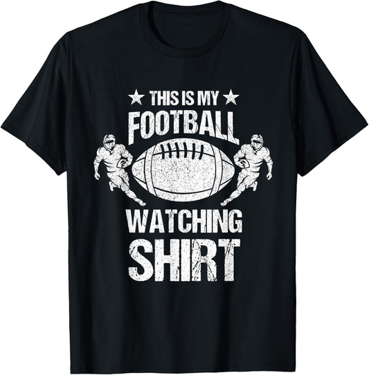 This Is My Football Watching Shirt American Football Season T-Shirt - T-Shirt | Black