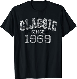 Classic Since 1969 Vintage Style Born in 1969 Birthday Gift T-Shirt - T-Shirt | Black