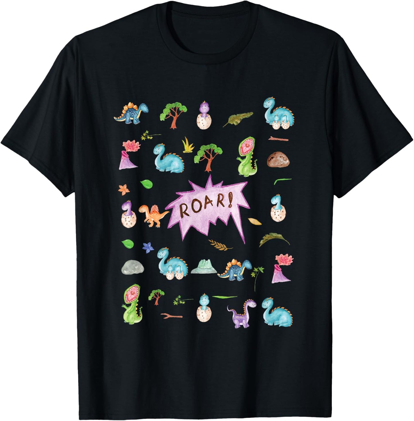 Dinosaur clip art Print for Adults ABDL AB/DL Ageplay DDLG T-Shirt - T-Shirt | Black