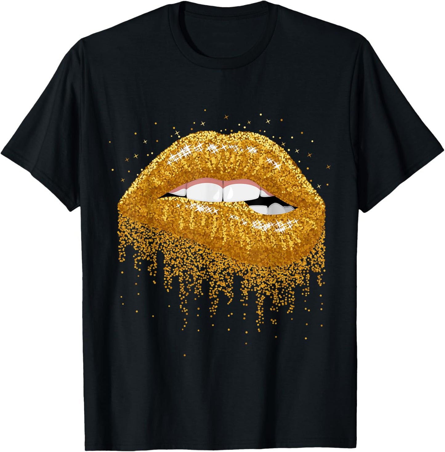 Sexy Women Girls Graphic Lips shirt, Women Printed Lips T-Shirt - T-Shirt | Black
