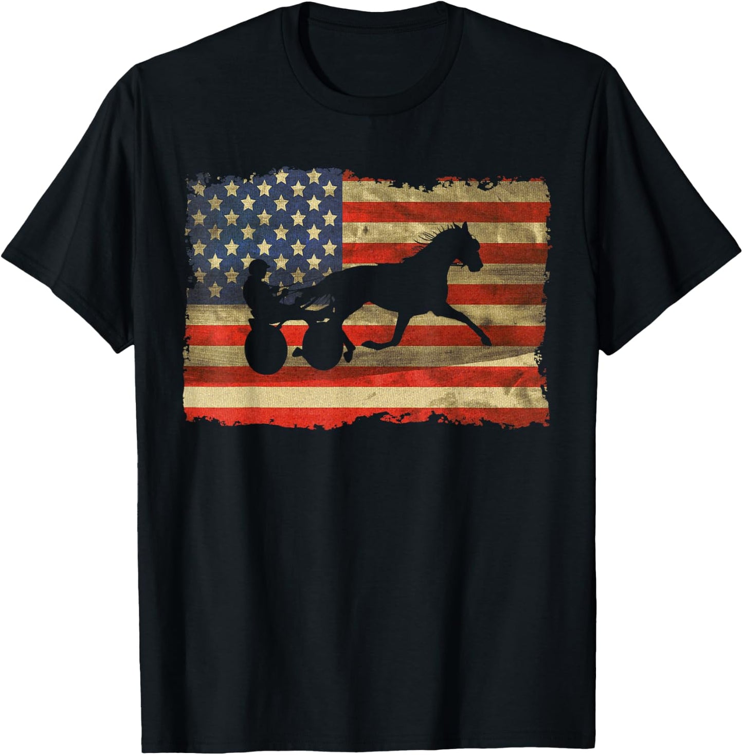 USA Harness Racing Love Equestrian Horse Racing I'd Rather Be at the Track Trotter T-Shirt - T-Shirt | Black