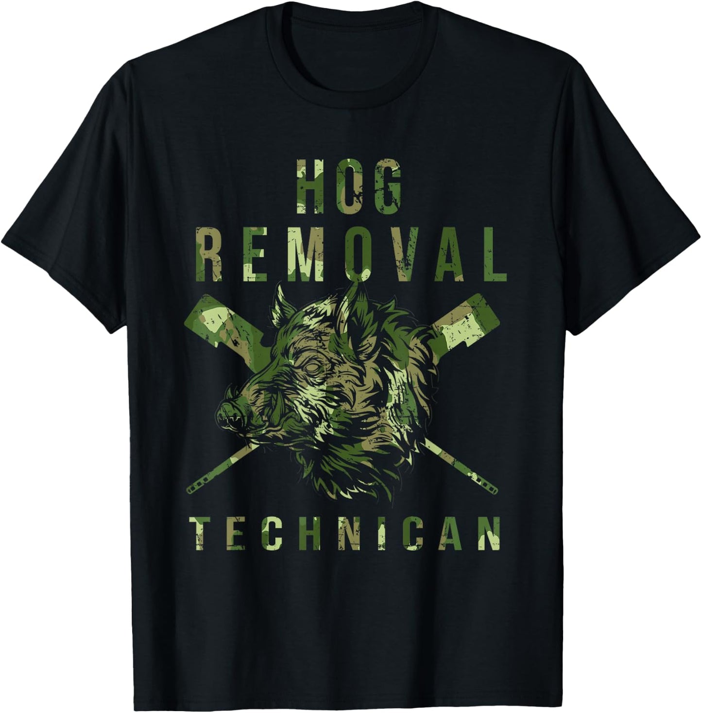 Hog Removal Hunting Pig Boar Hunter T-Shirt - T-Shirt | Black