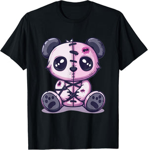 Goth Pastel Cute Creepy Kawaii Panda Voodoo Doll T-Shirt - T-Shirt | Black