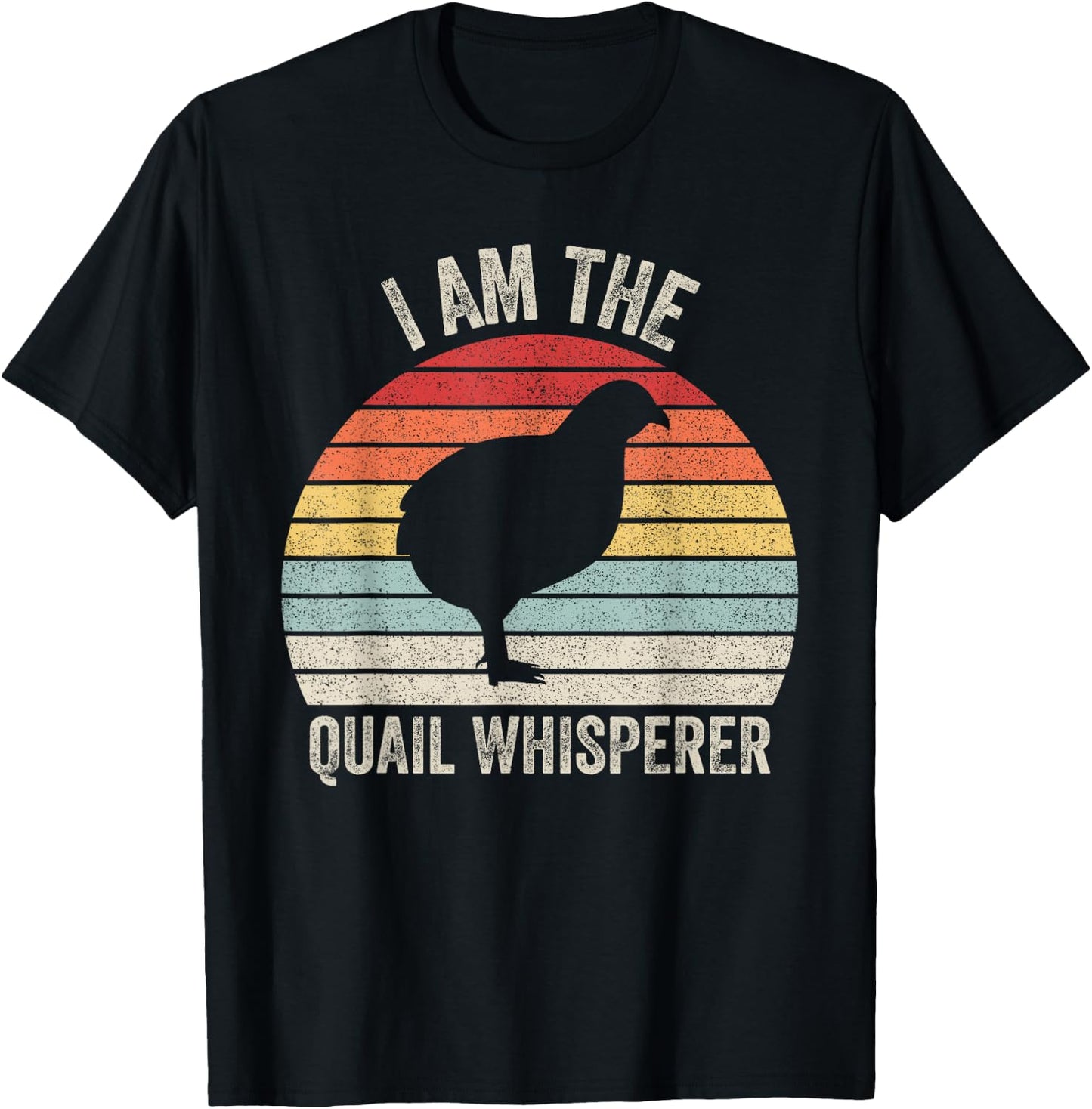 Catch Some Rays Vintage Retro I Am The Quail Whisperer Black Women's Medium Adult Classic Fit Polyester Short Sleeve T-Shirt - T-Shirt | Black