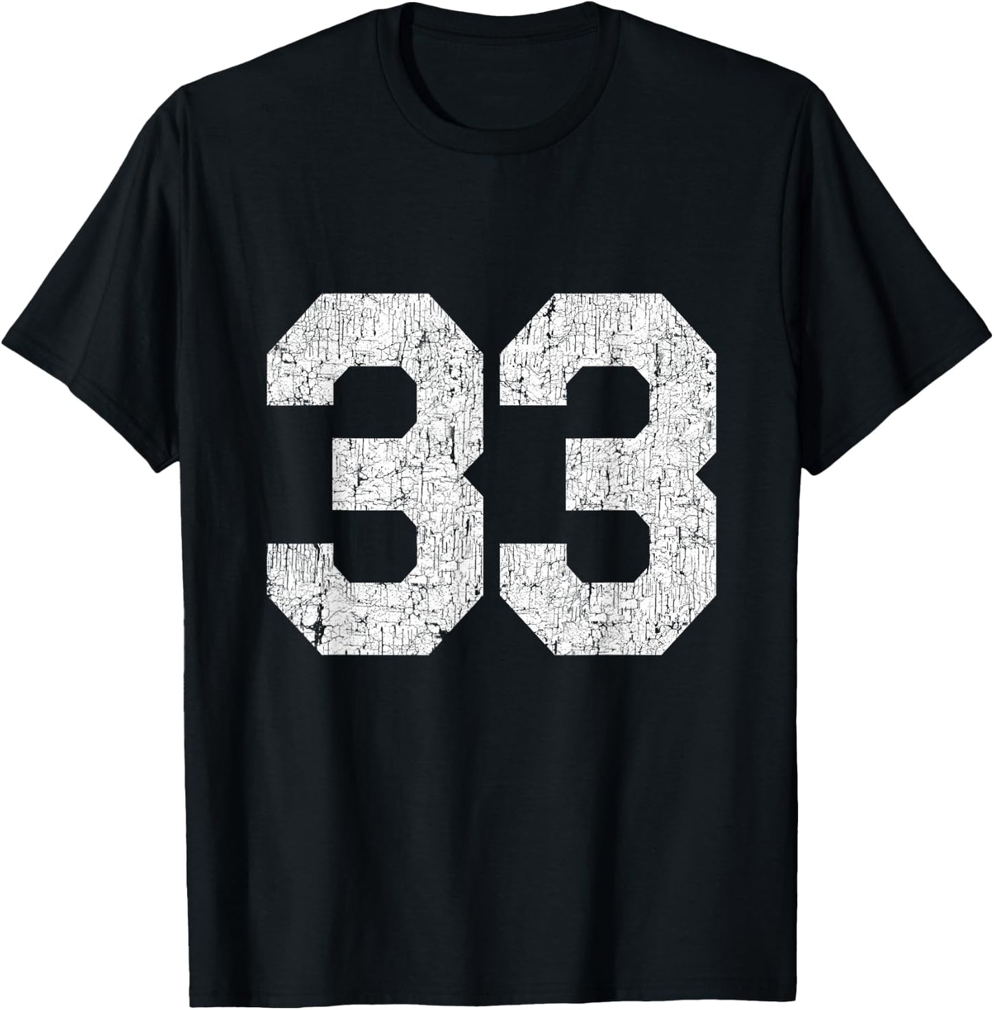 #33 Jersey Uniform Varsity Sports Number, 33rd Birthday T-Shirt - T-Shirt | Black