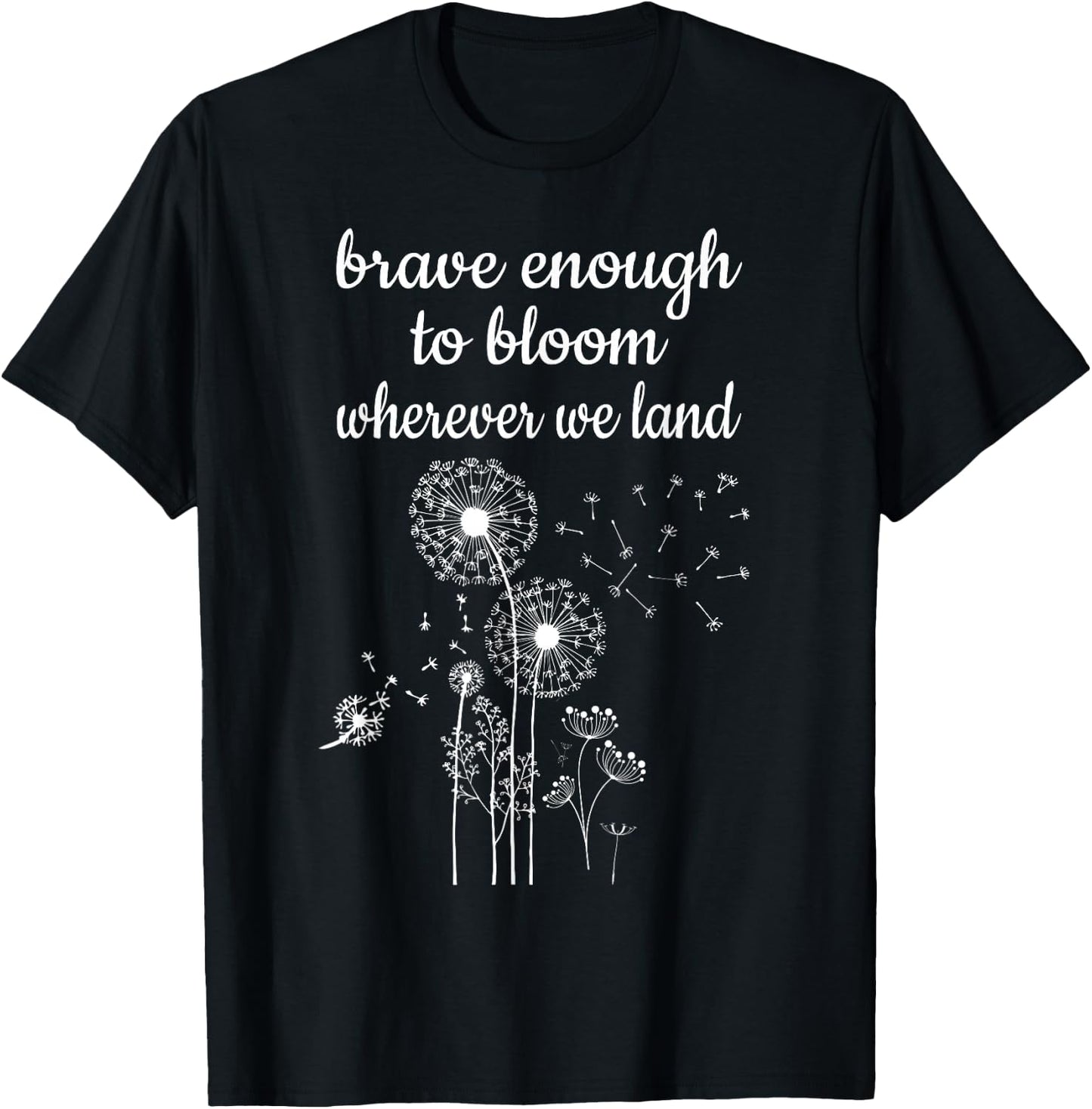 Brave Enough To Bloom Military kids Month of Military Child T-Shirt - T-Shirt | Black