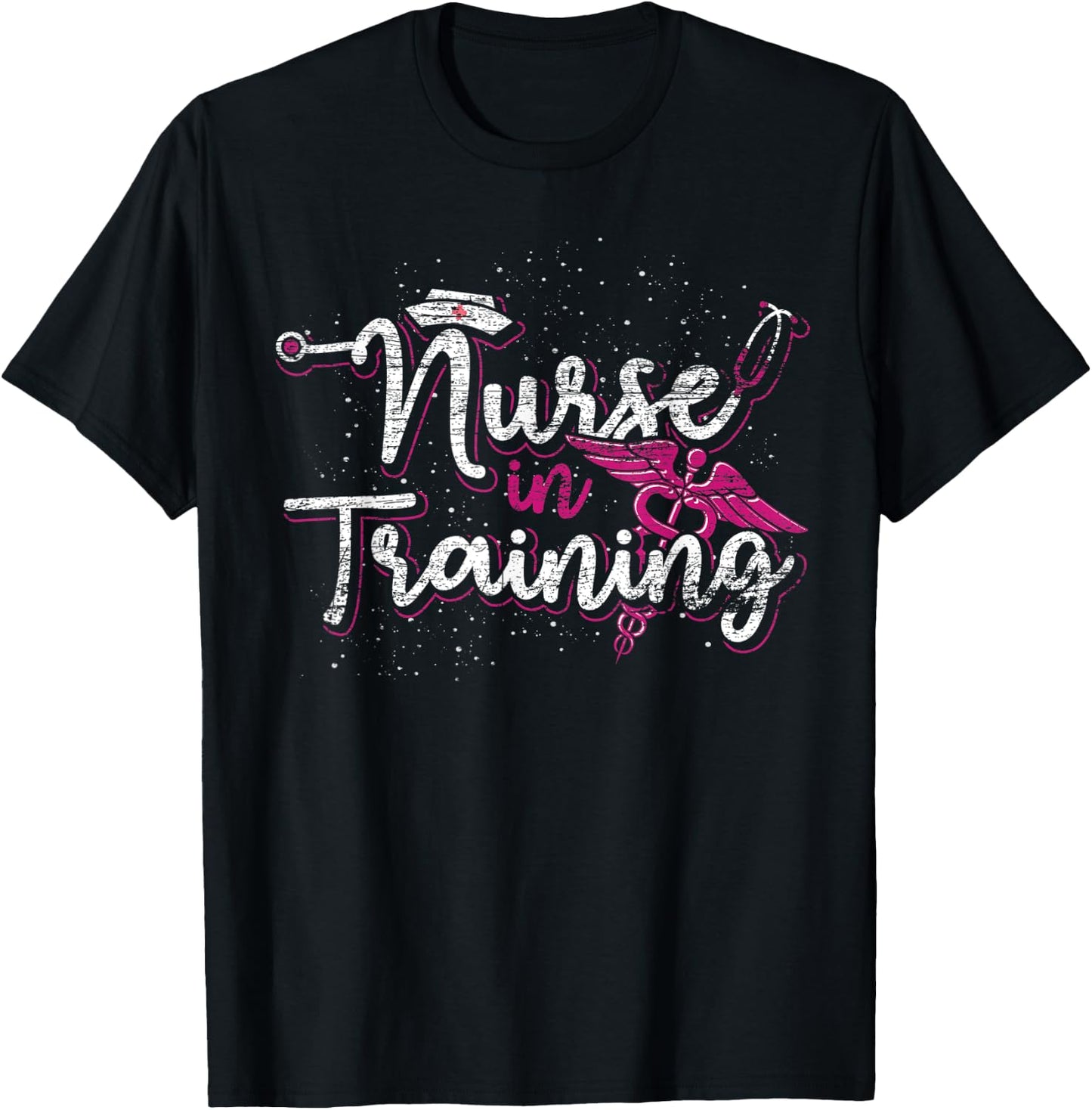 Nurse In Training Caduceus Stethoscope Future Medical Nurse T-Shirt - T-Shirt | Black