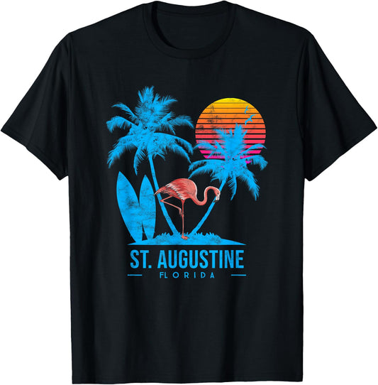 St. Augustine, Florida, FL. Palm trees sunset T-Shirt - T-Shirt | Black