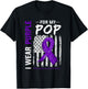 I Wear Purple For My Pop Pancreatic Cancer Flag T-Shirt - T-Shirt | Black