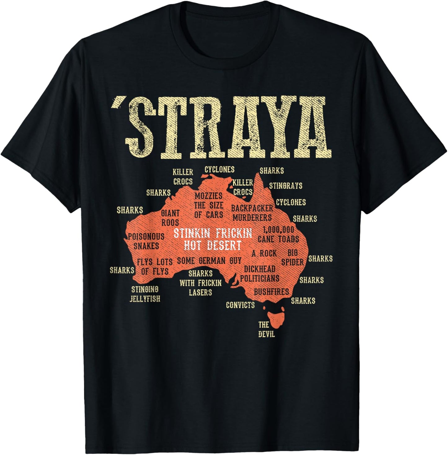 Australia Shirt - Aussie Day Straya Map G'day Mate Outback T-Shirt - T-Shirt | Black