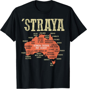 Australia Shirt - Aussie Day Straya Map G'day Mate Outback T-Shirt - T-Shirt | Black