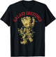 Marvel Christmas Groot Galaxy Greetings Short Sleeve T-Shirt - T-Shirt | Black