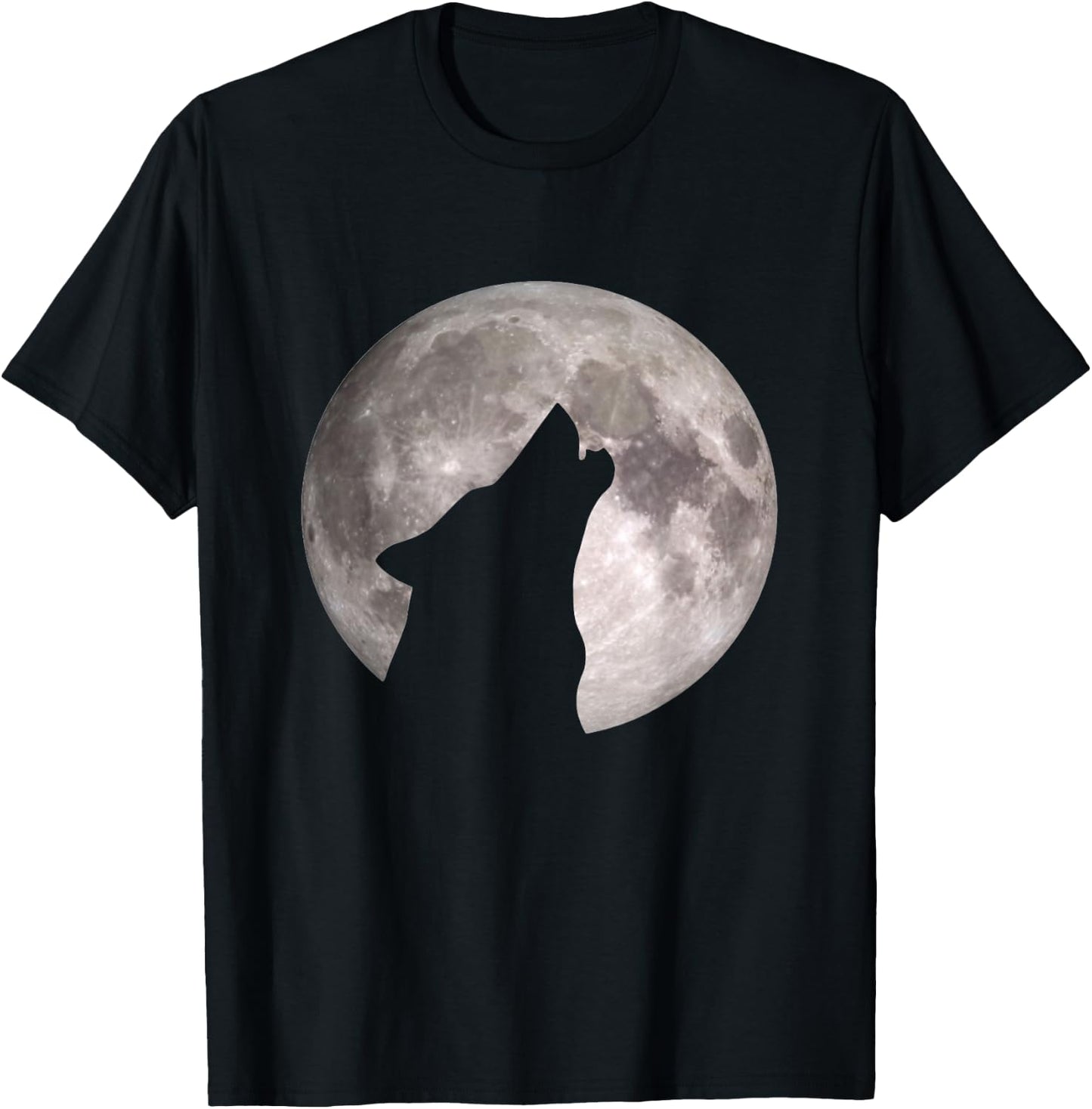 Wolf Howls At The Moon T-Shirt - T-Shirt | Black