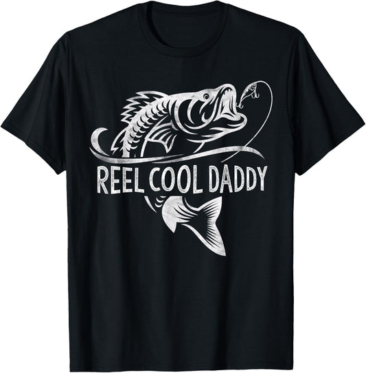 Reel Cool Daddy Fishing Gifts Daddy Father's Day T-Shirt - T-Shirt | Black