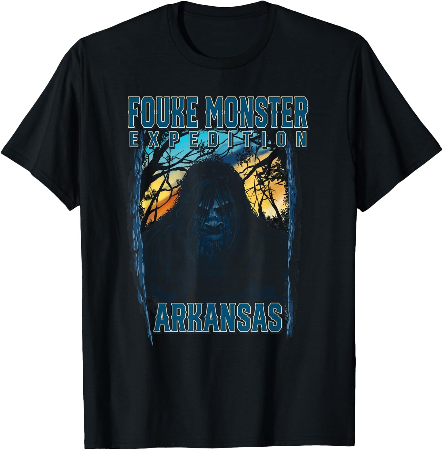 Fouke Monster Expedition Arkansas Boggy Creek Monster T-Shirt - T-Shirt | Black