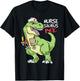 Nurse Dinosaur Shirt Nursesaurus T Rex Nursing Gift RN Nurse T-Shirt - T-Shirt | Black