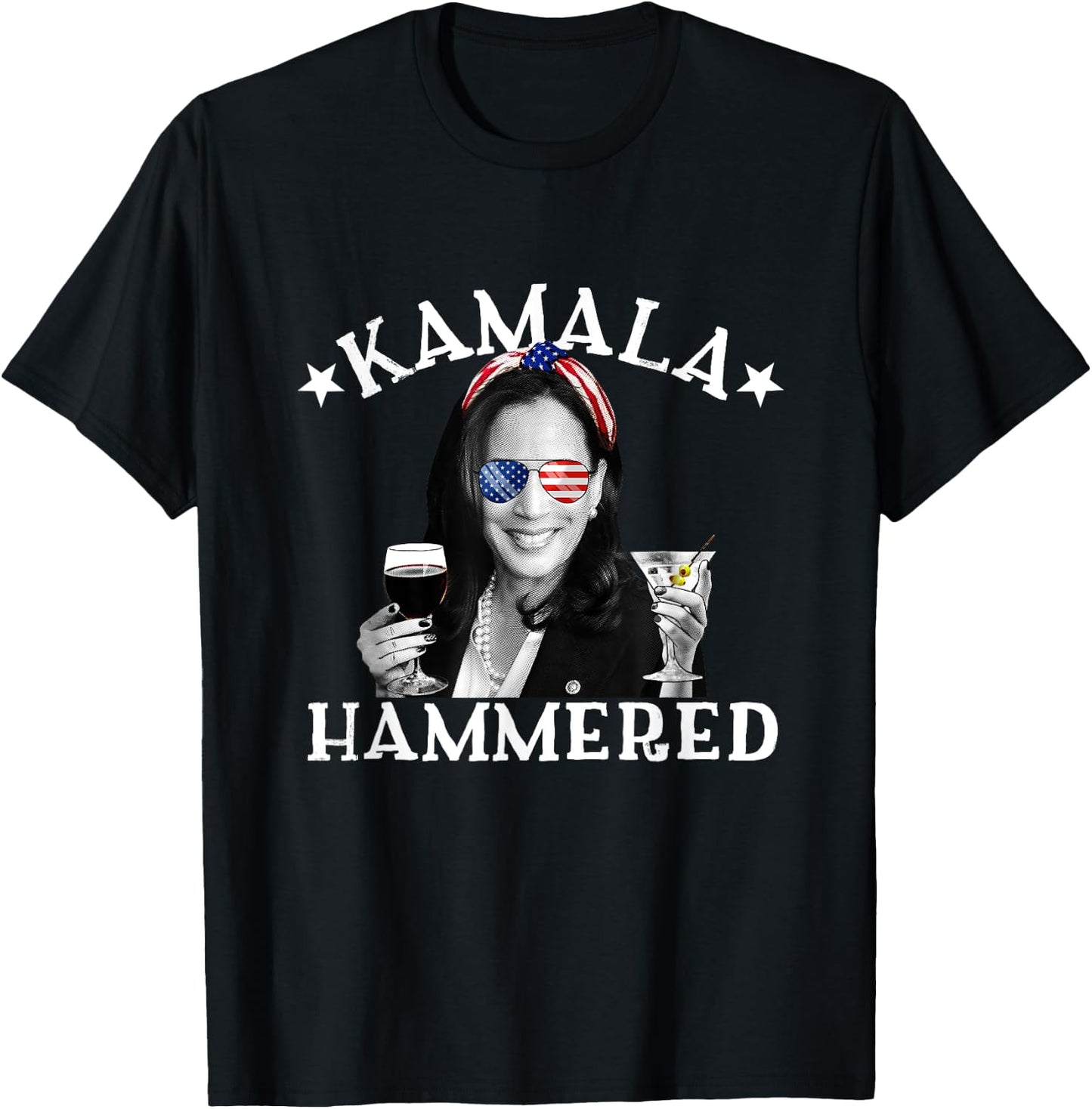 Kamala Hammered 4th Of July Drinking Vice President Harris Men T-Shirt - T-Shirt | Black