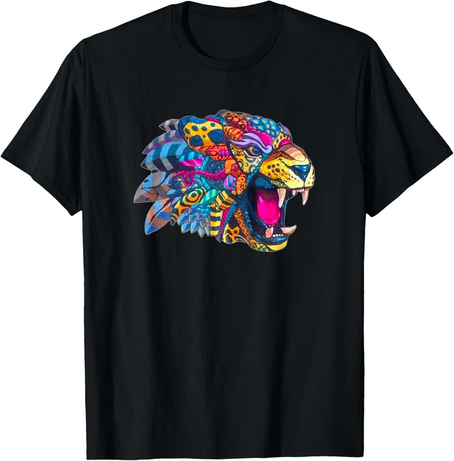 Alebrije Tiger T-Shirt - T-Shirt | Black