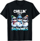 Funny Chillin with My Snowmies Christmas Snowman Kids T-Shirt - T-Shirt | Black