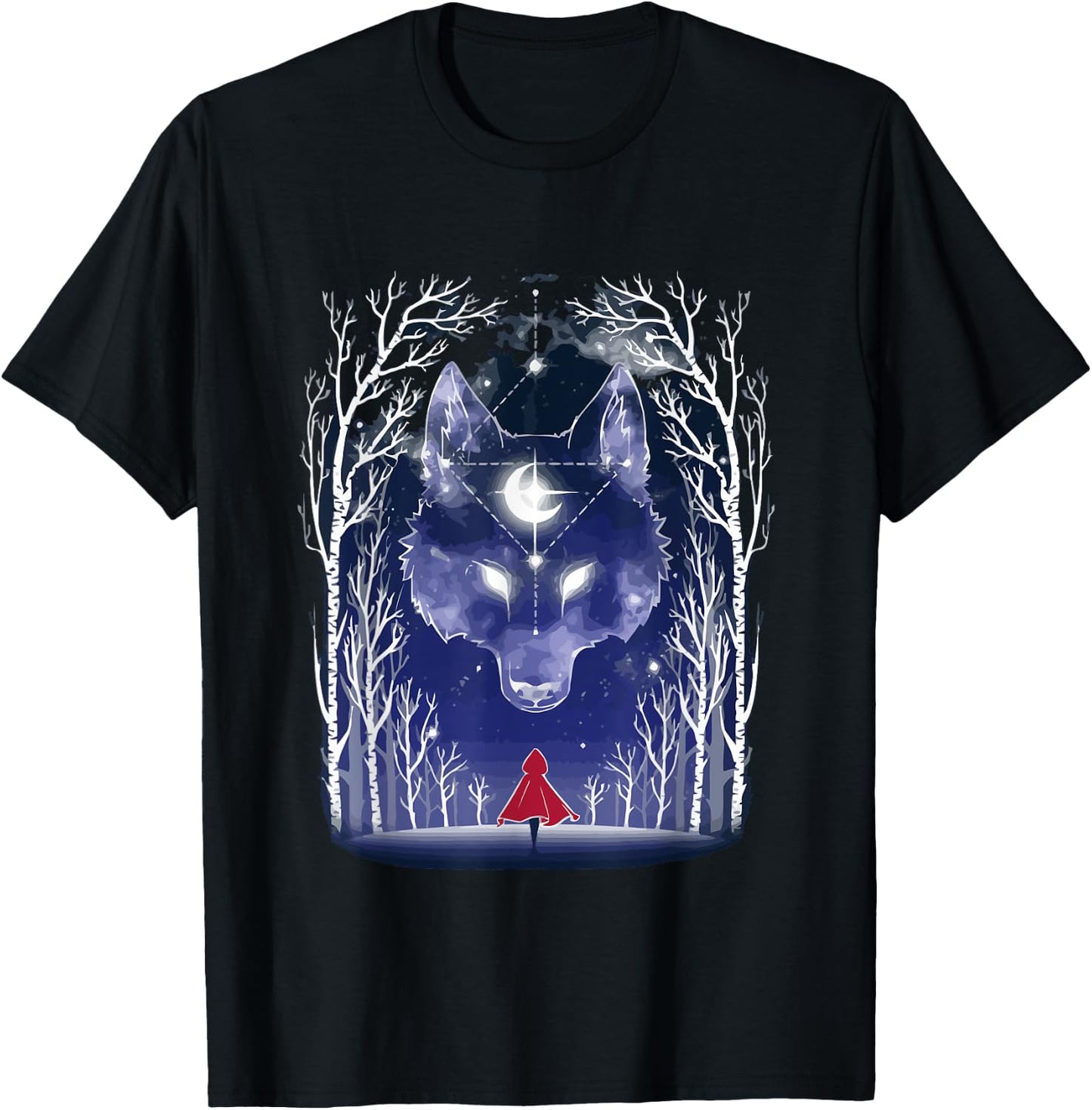 Vintage Fairytales Bad Wolf and Little Red Riding Hood T-Shirt - T-Shirt | Black