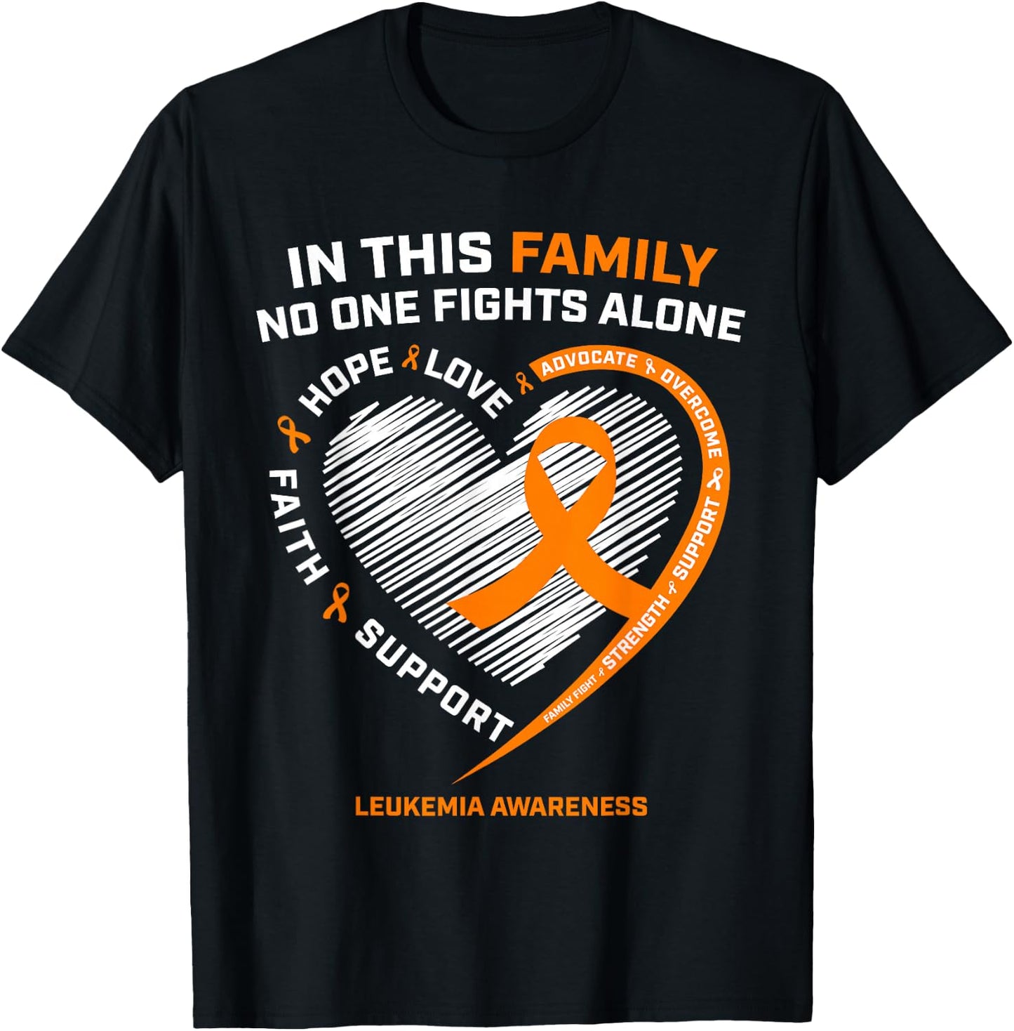 Family Fight Leukemia Awareness Products Gift Men Women Kids T-Shirt - T-Shirt | Black