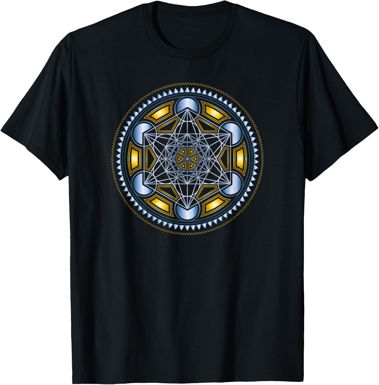 Metatronscube, Sacred Geometry, Yoga, Spiritual Symbol, 4D T-Shirt - T-Shirt | Black
