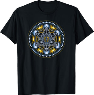 Metatronscube, Sacred Geometry, Yoga, Spiritual Symbol, 4D T-Shirt - T-Shirt | Black