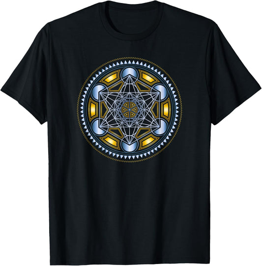Metatronscube, Sacred Geometry, Yoga, Spiritual Symbol, 4D T-Shirt - T-Shirt | Black