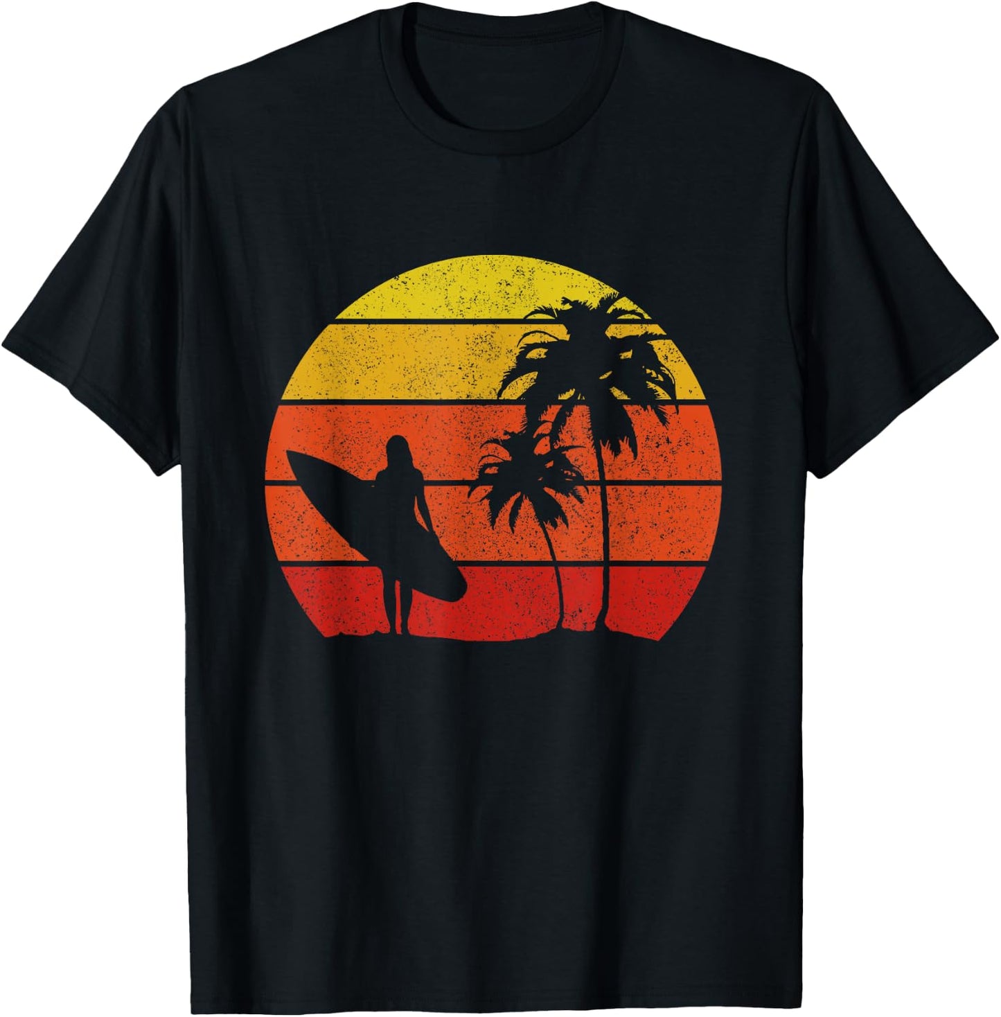 Surfer Vintage Surf Beach Surfing Surfing Surfing Gift T-Shirt - T-Shirt | Black