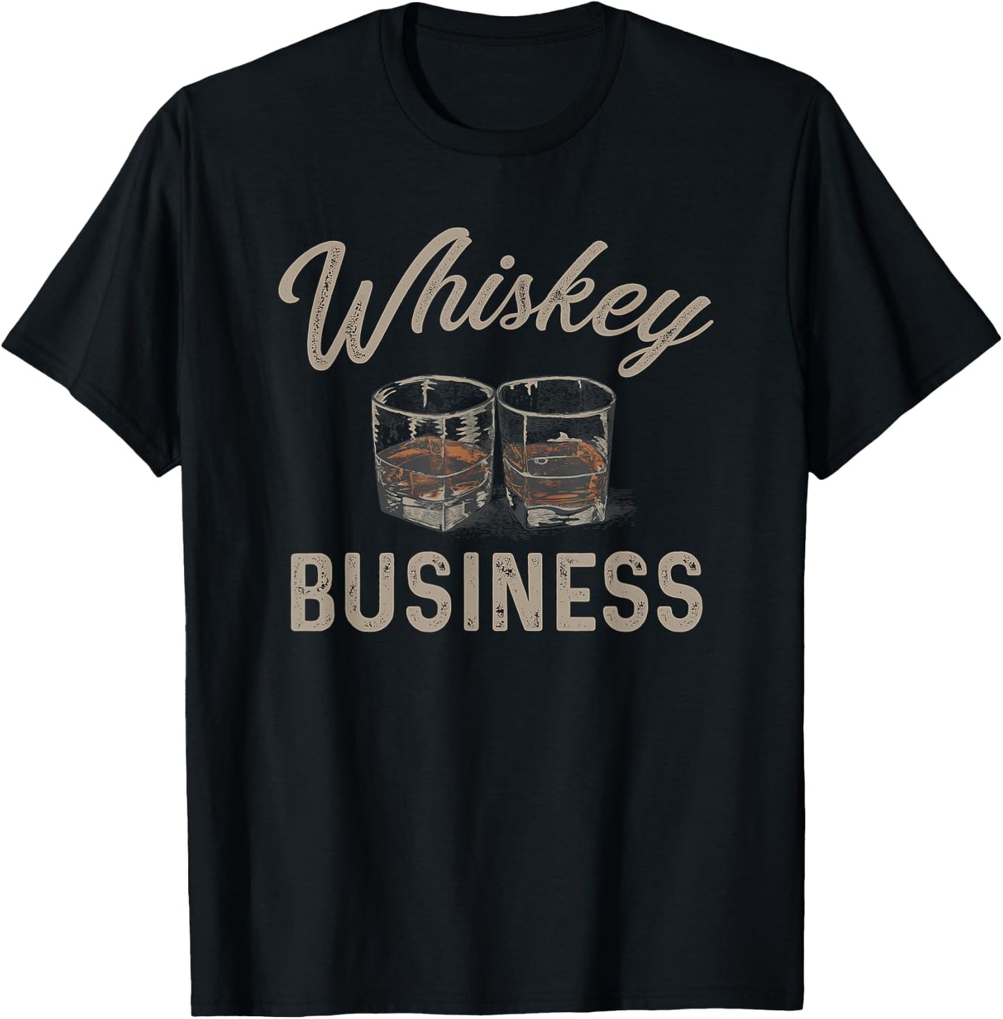 Whiskey Business Funny Vintage Shot Glasses Alcohol Drinking T-Shirt - T-Shirt | Black