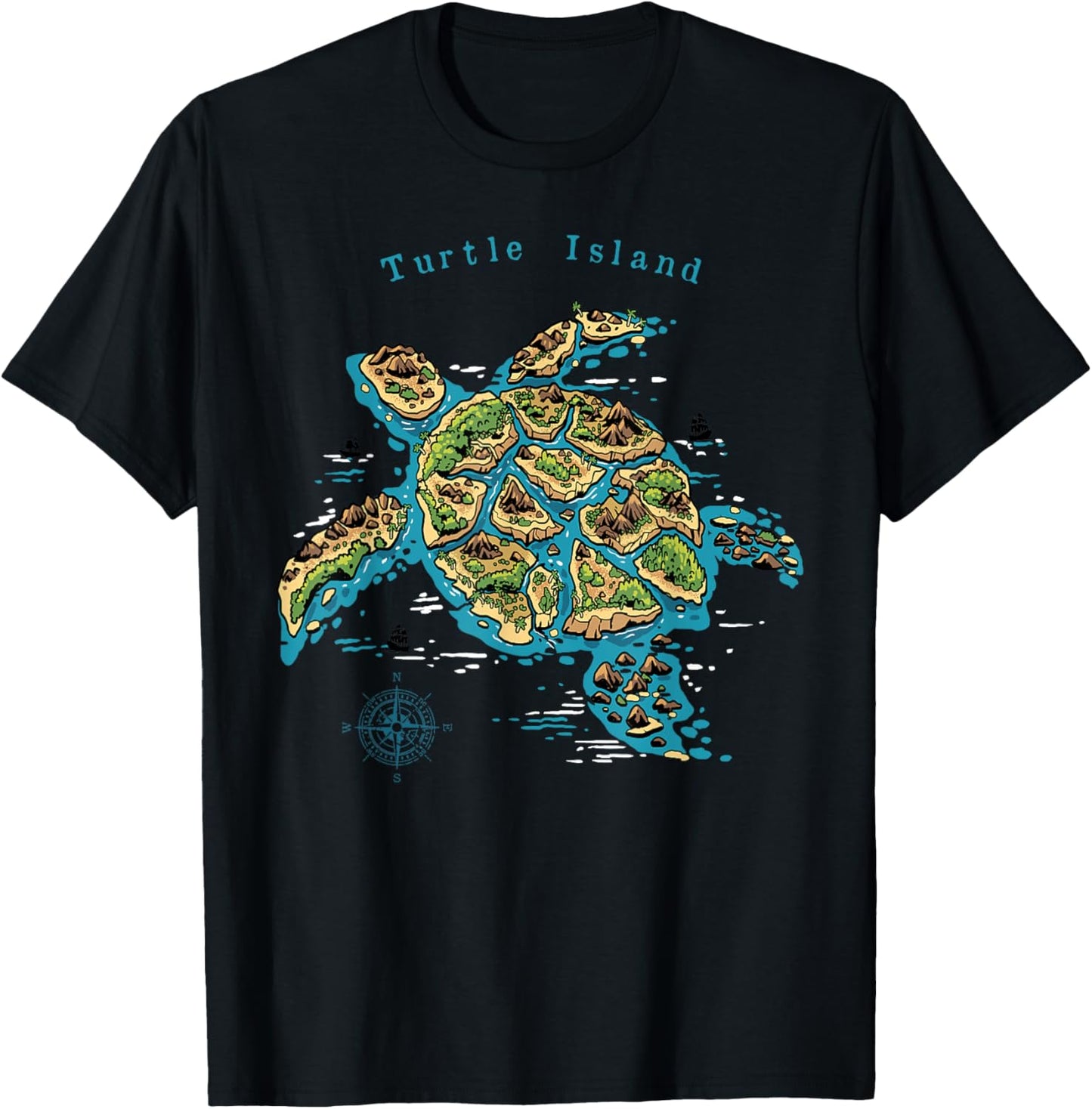 Turtle Island Shirt North America Native Reptile Turtle T-Shirt - T-Shirt | Black