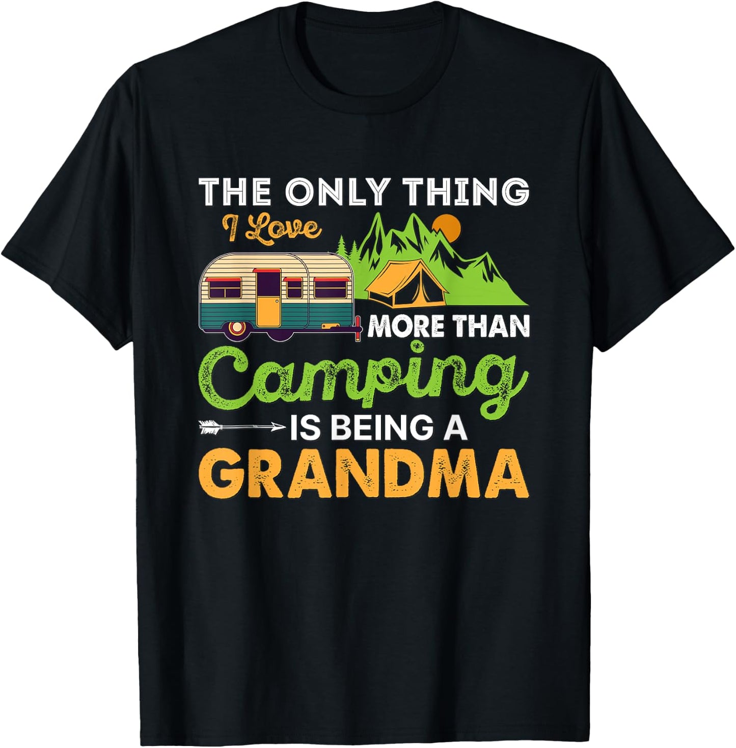 Camp Grandma Retro Vintage Outdoor Women's Camping T-Shirt - T-Shirt | Black