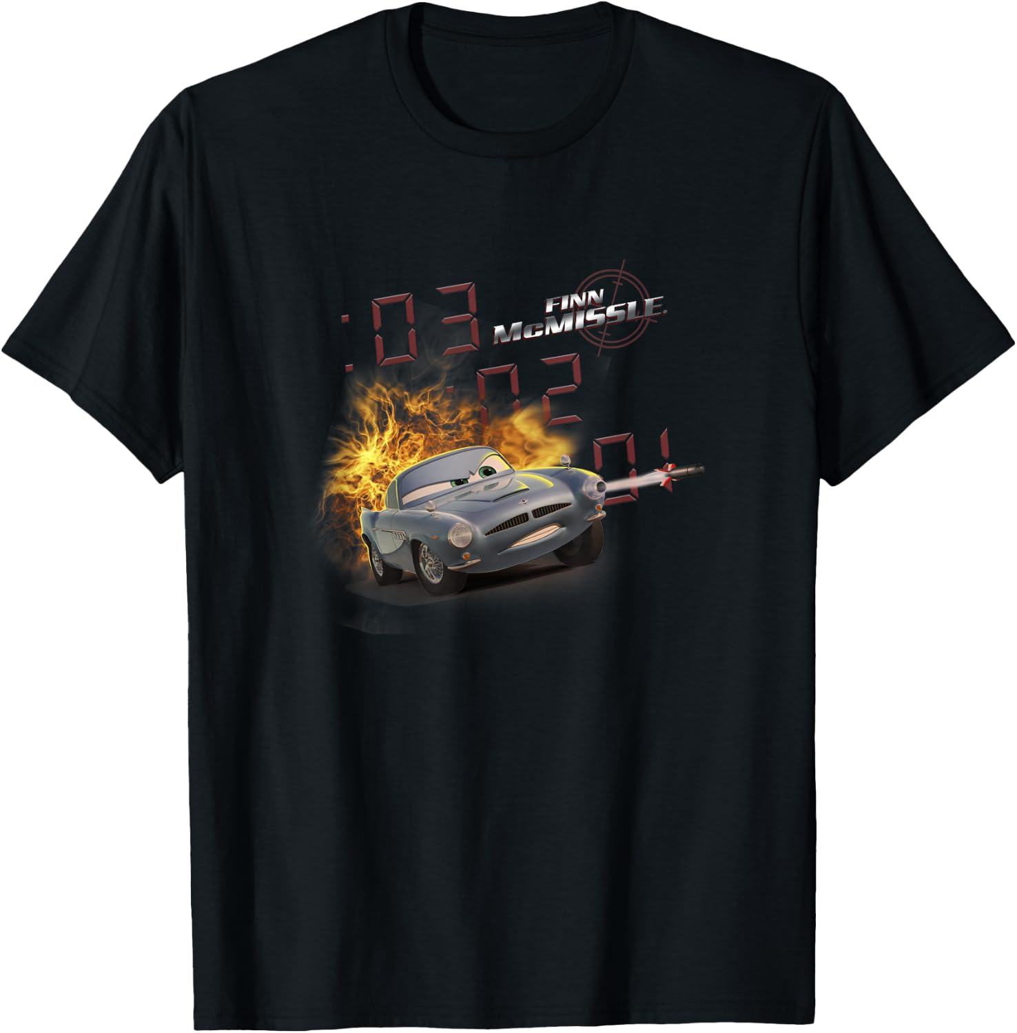 Disney Pixar Cars 2 Finn McMissile 03 02 01 Cool Explosion T-Shirt - T-Shirt | Black