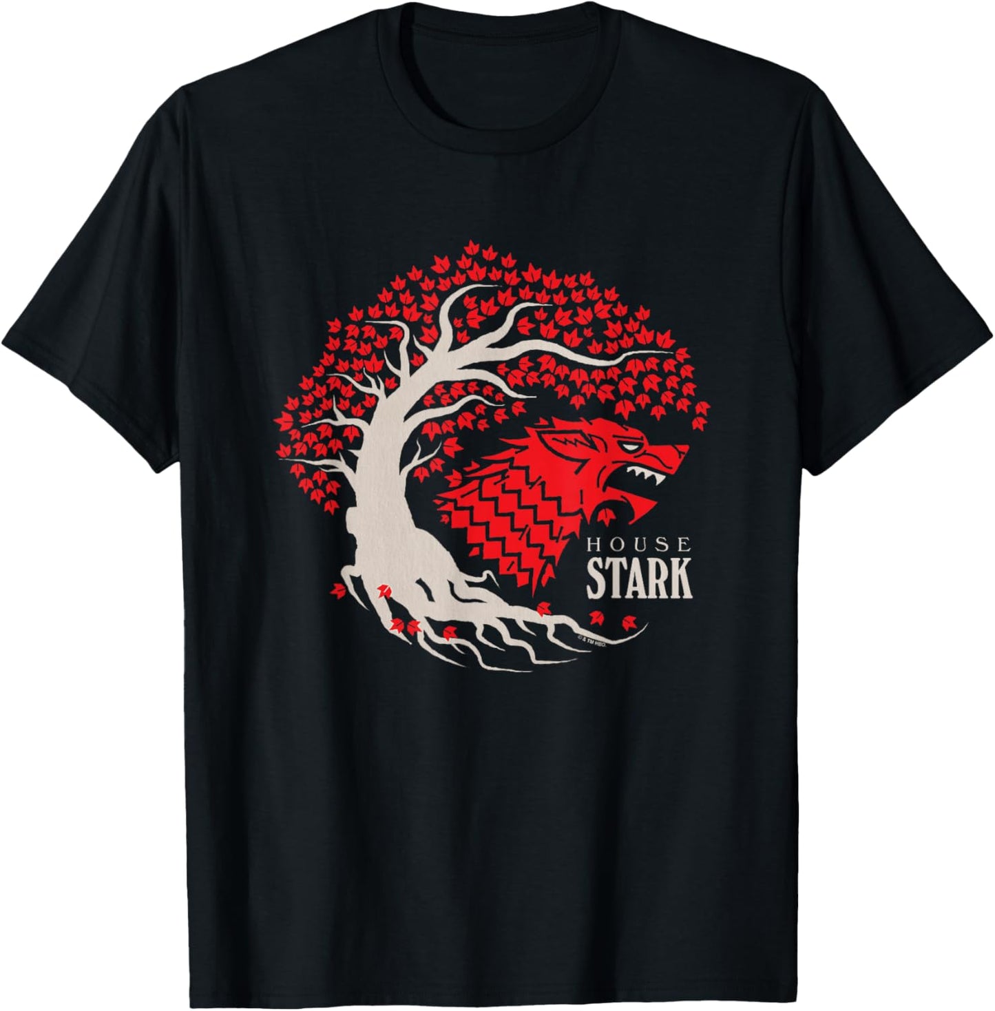 Game Of Thrones Iconic House Stark Epic Wolf Big Chest Logo T-Shirt - T-Shirt | Black