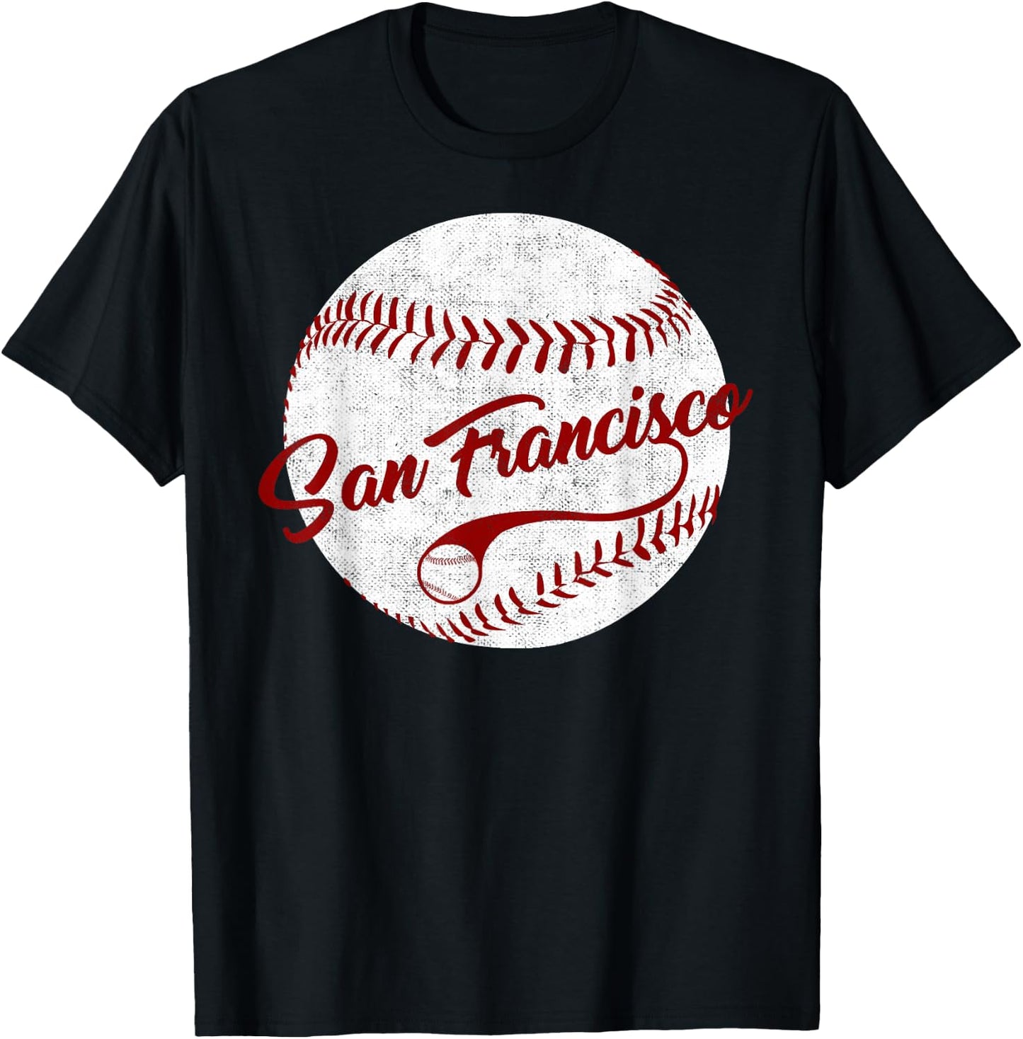 Baseball San Francisco Vintage Giant Ball, National Pastime T-Shirt - T-Shirt | Black