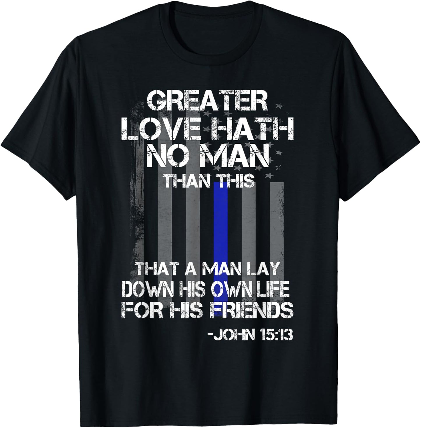 Christian Police Officer Bible Quote Shirt T-Shirt - T-Shirt | Black