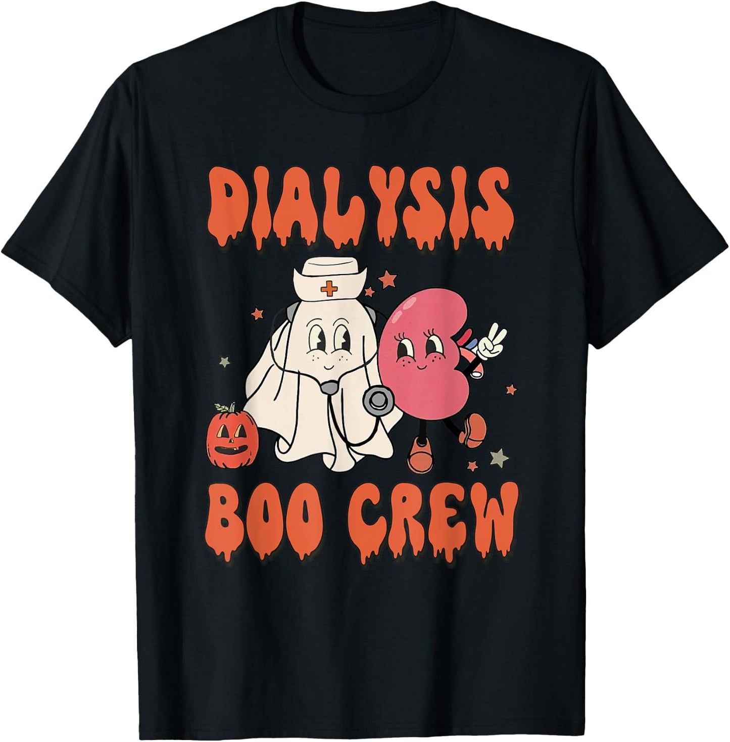Retro Dialysis Boo Crew Dialysis Nurse Halloween Costume T-Shirt - T-Shirt | Black