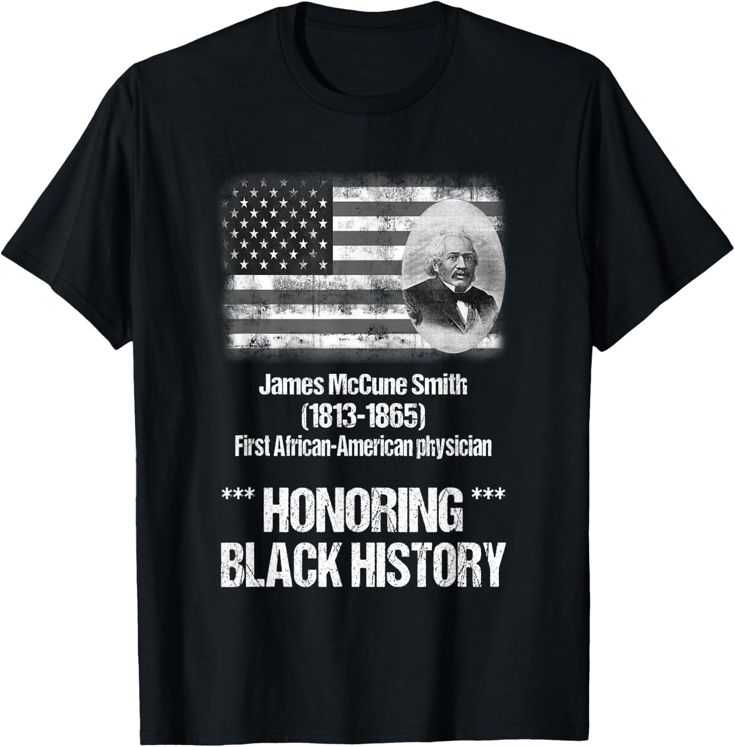 First African American Doctor James McCune Smith T-Shirt - T-Shirt | Black