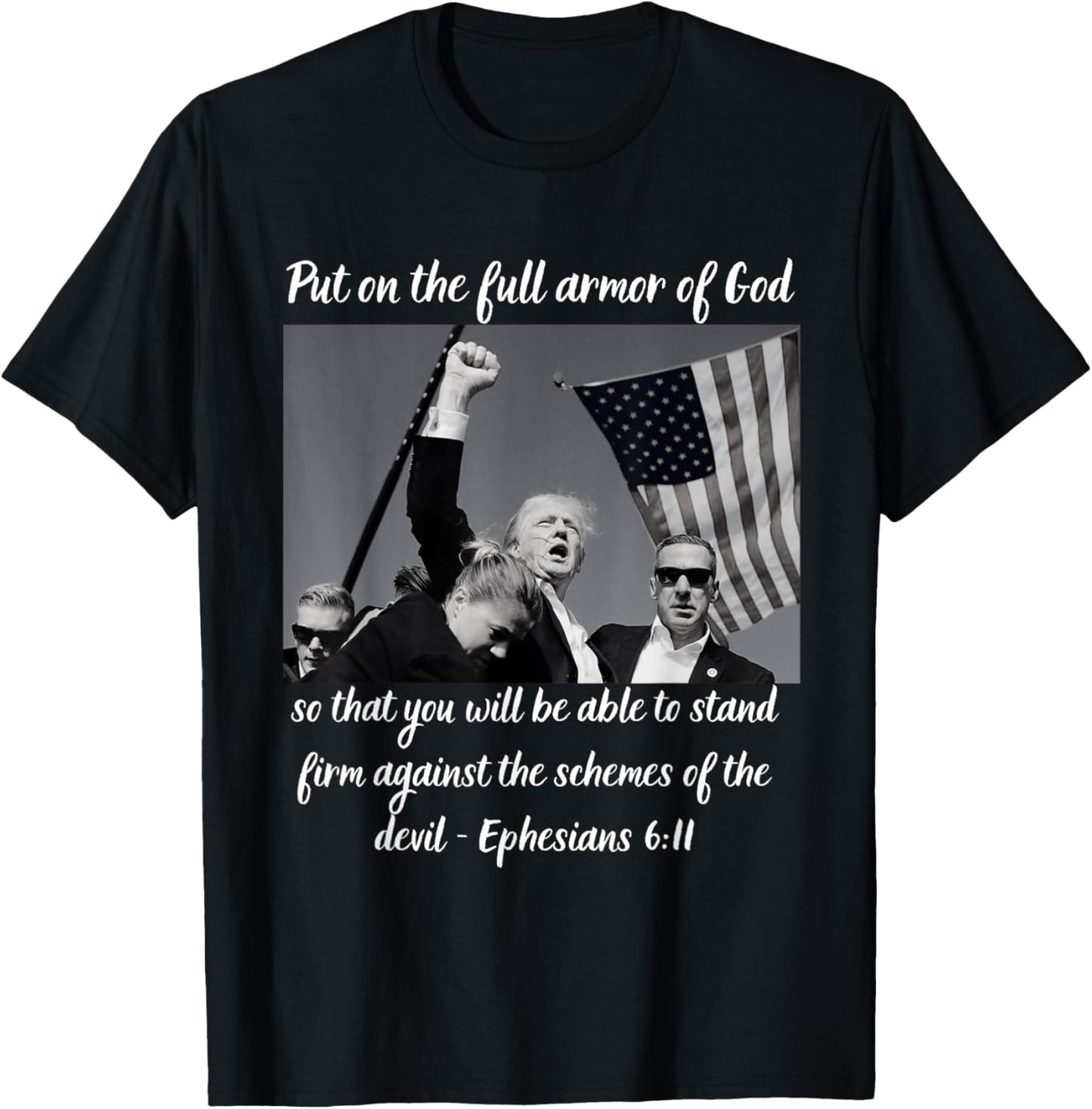 Donald Trump Fist Pump Flag 7 13 T-Shirt - T-Shirt | Black