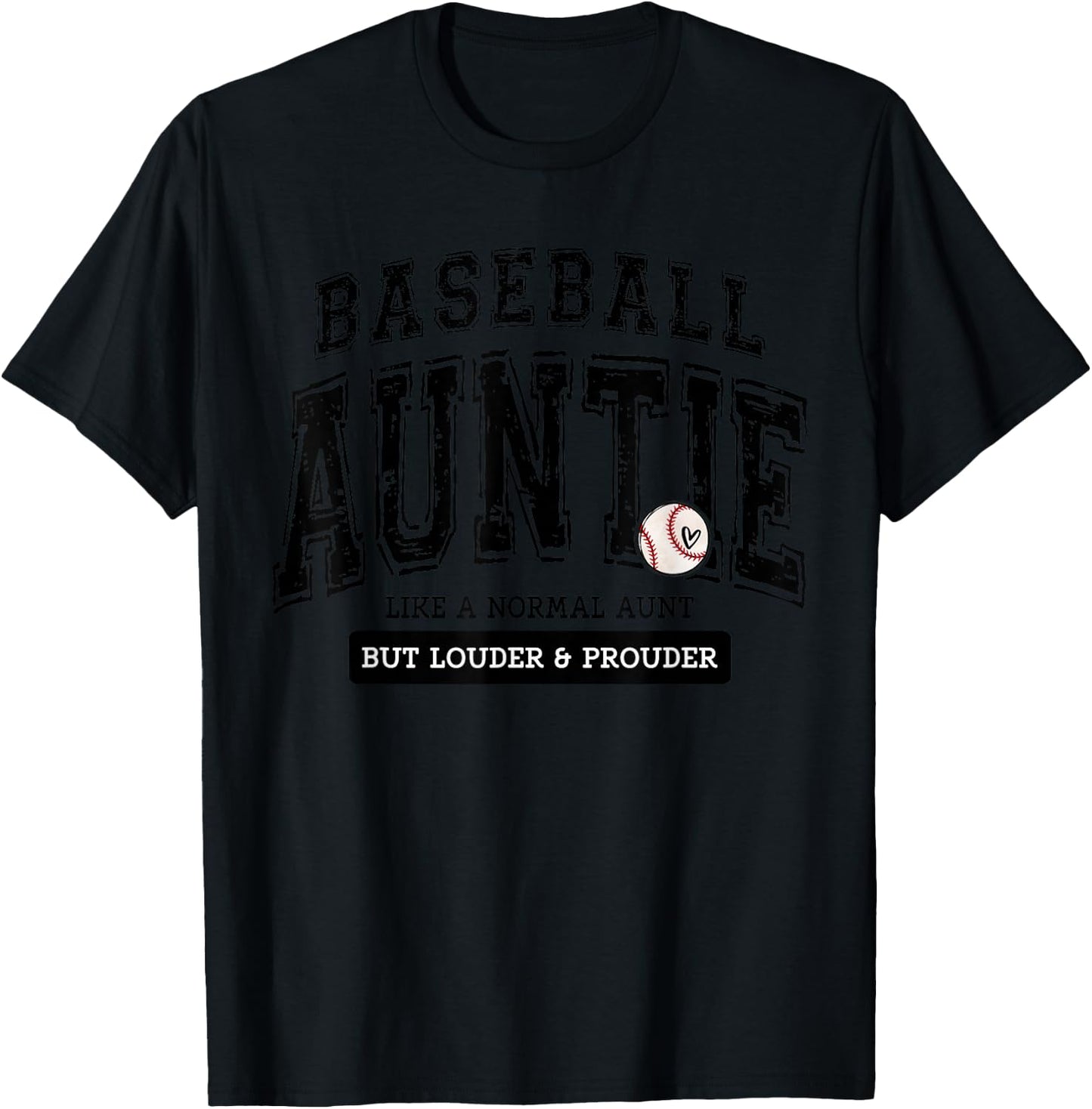 Baseball Auntie Matching Aunt Loud Proud Family Player Game T-Shirt - T-Shirt | Black