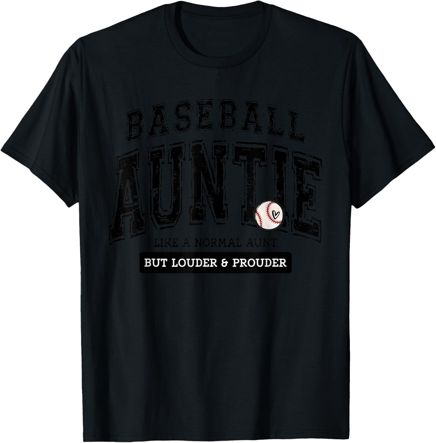 Baseball Auntie Matching Aunt Loud Proud Family Player Game T-Shirt - T-Shirt | Black