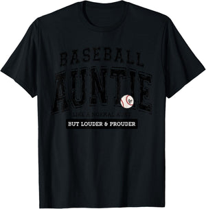 Baseball Auntie Matching Aunt Loud Proud Family Player Game T-Shirt - T-Shirt | Black