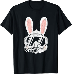 Diving Easter Bunny funny Rabbit Mask Egg Dive design & Gift T-Shirt - T-Shirt | Black