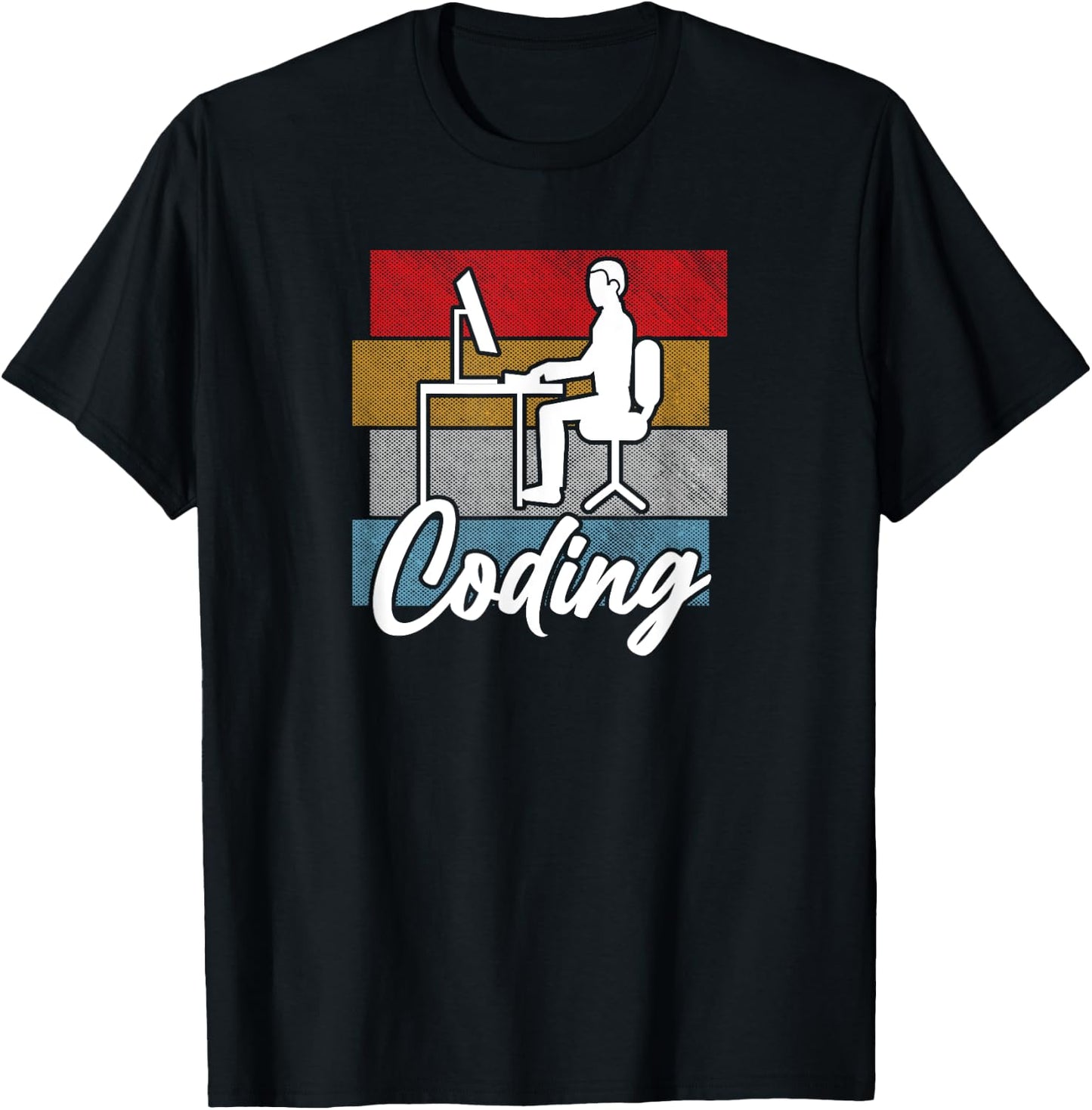 Coding Retro Vintage - Programmer Developer Computer Science T-Shirt - T-Shirt | Black