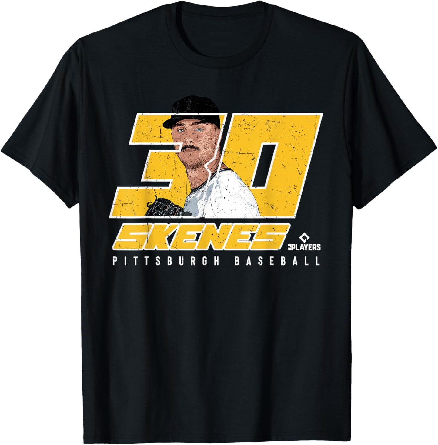 Silhouette Paul Skenes Pittsburgh MLBPA T-Shirt - T-Shirt | Black