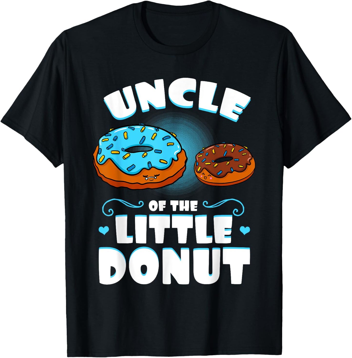 Uncle Of The Little Donut Gender Reveal Uncle Announcement T-Shirt - T-Shirt | Black