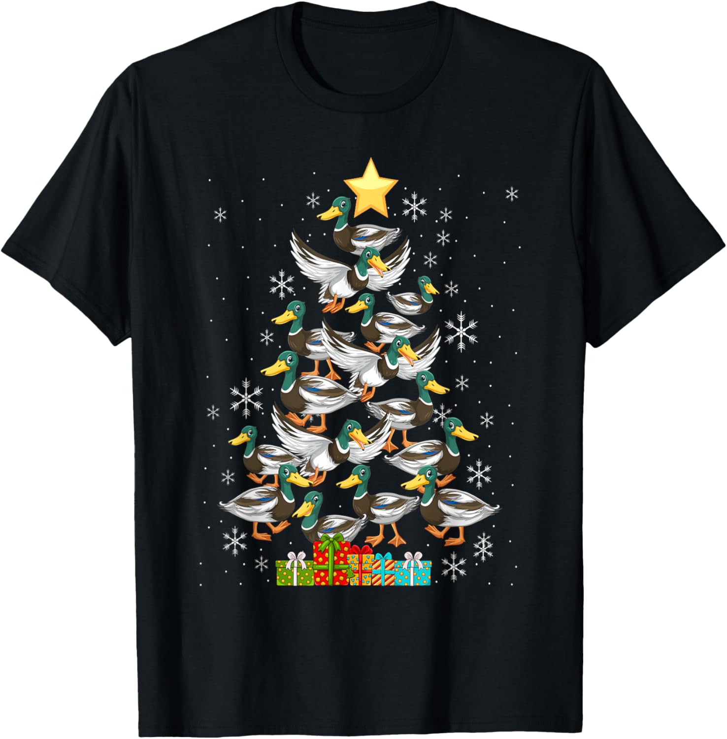 Mallard Duck Christmas Tree Costume Duck Lover T-Shirt - T-Shirt | Black