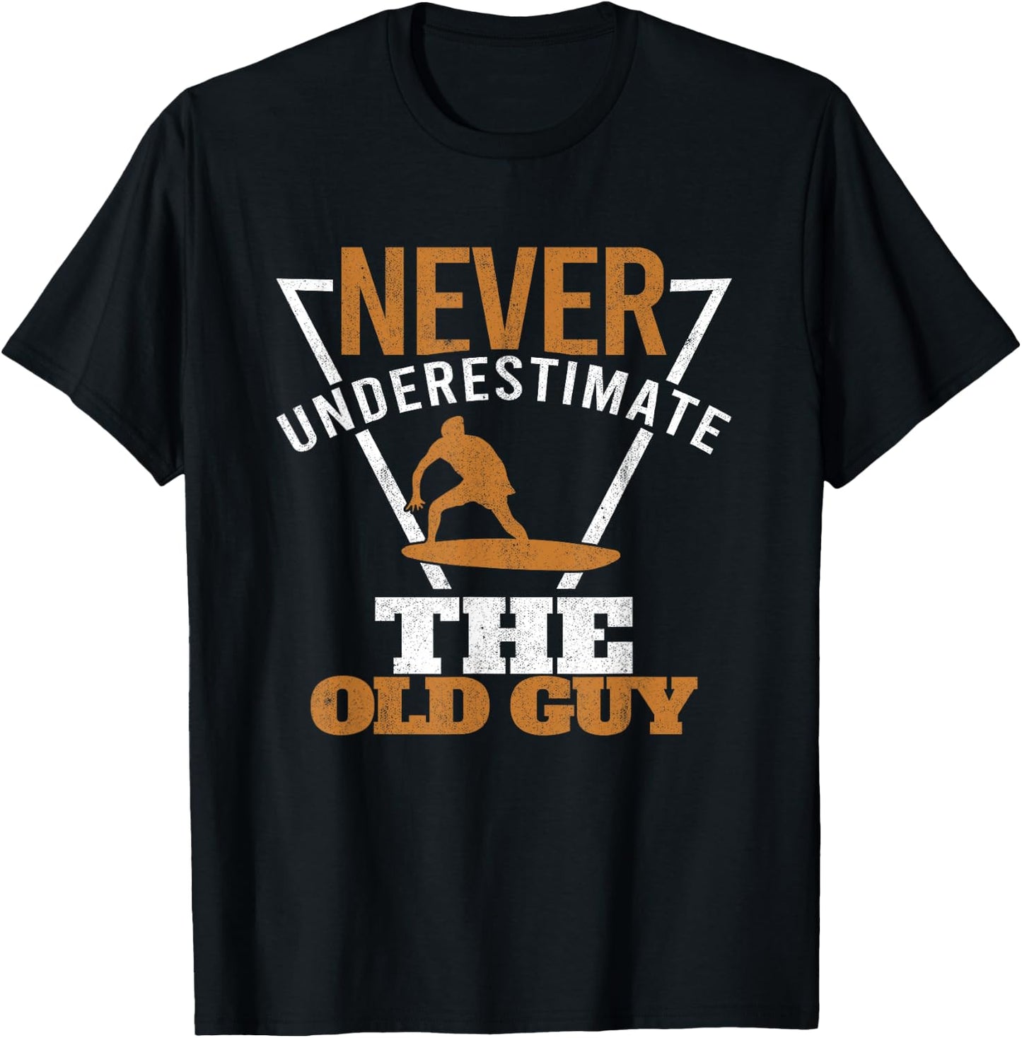 Surfer Grandpa Surfing Old Guy Surfers Fathers Day Surf T-Shirt - T-Shirt | Black